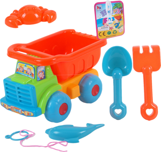Camion cu 4 Accesorii de Nisip, 25cm