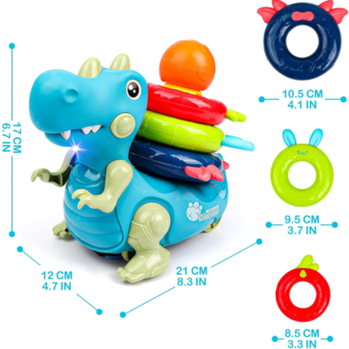 Dinozaurul Interactiv cu Inele Colorate