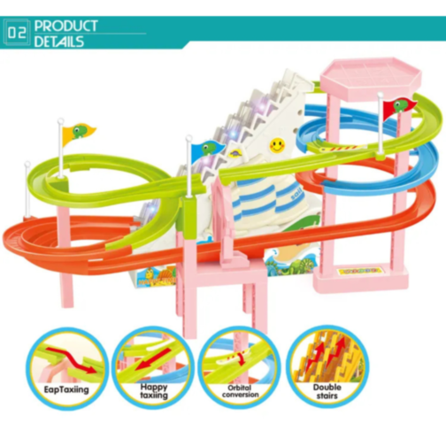 Pista interactivă cu Rățuște Colorate – Distracție și Învățare pentru Copii