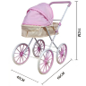 Cărucior pentru Păpuși cu Design Retro – Roz și Crem