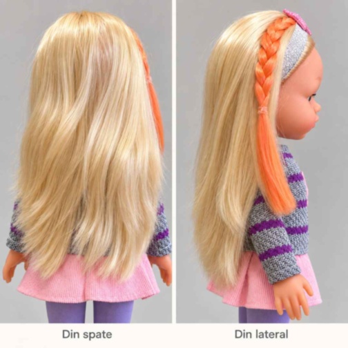 Păpușă blondă de 32 cm cu perie pentru coafat