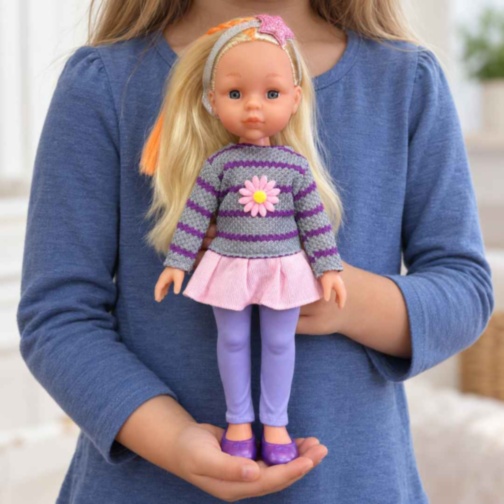 Păpușă blondă de 32 cm cu perie pentru coafat