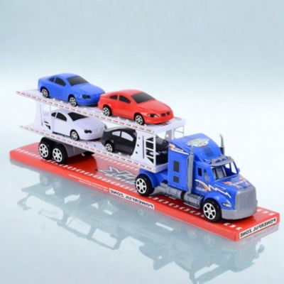 Camion Transport Auto cu 4 Mașinuțe Incluse (culori aleatorii) | image