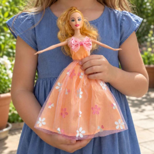 Set păpușă cu rochițe și bijuterii de prințesă, 29 cm