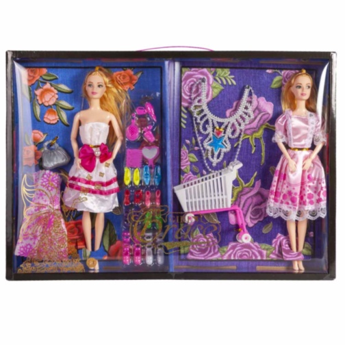 Set 2 Păpuși Barbie cu Încălțăminte, Rochiță și Accesorii Fashion