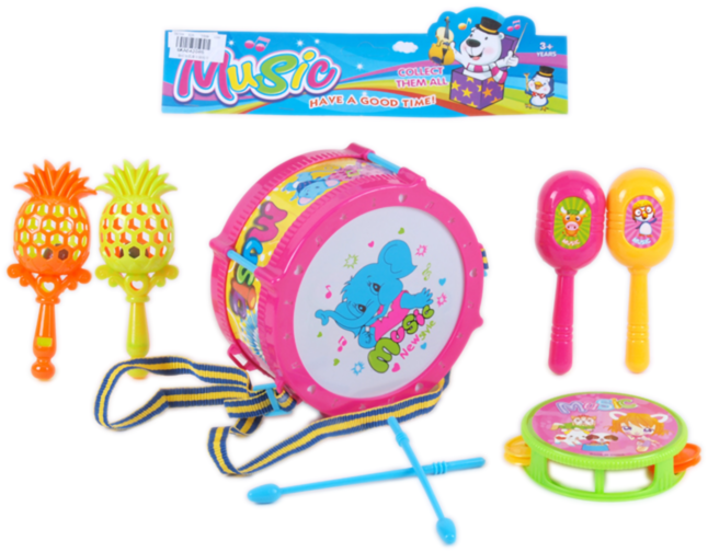Tobă cu Maracas, Tamburină și Zornăitoare
