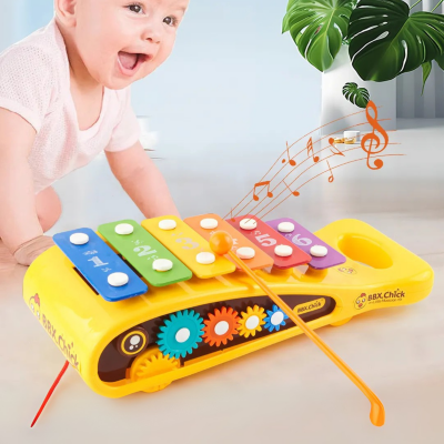 Xilofon Colorat cu Roți - Jucărie Muzicală Educativă pentru Bebeluși | image