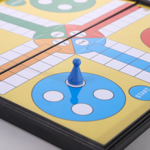 Set 3 în 1 Jocuri de Societate - Șah, Dame și Ludo