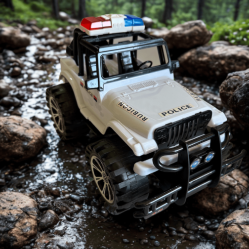 Mașină de Poliție Jeep Rubicon Off-Road pentru Copii