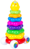 Piramida Multicoloră cu Roți și Ață de Tras, 31cm