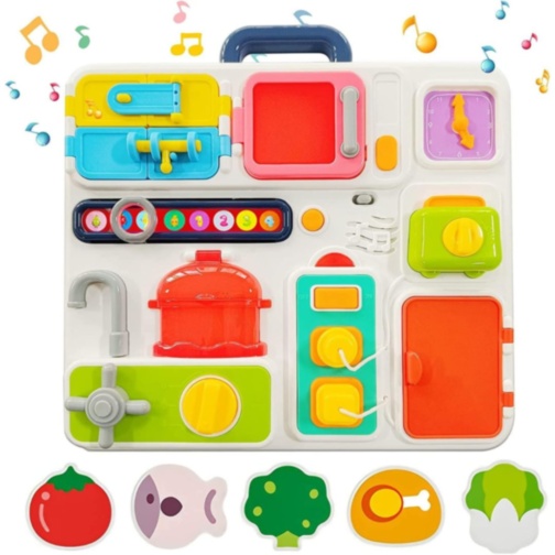 Busy Board Montessori de Bucătărie cu Activități Interactive