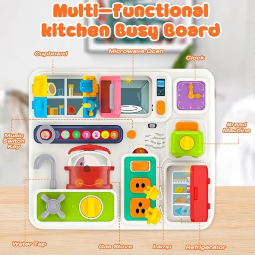 Busy Board Montessori de Bucătărie cu Activități Interactive