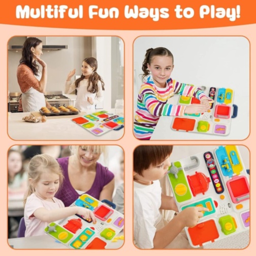 Busy Board Montessori de Bucătărie cu Activități Interactive