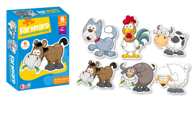 Baby Puzzle 6 în 1 "Animale de la Fermă"