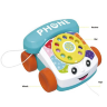 Telefon de jucărie cu roți și ață de tras – culori vesele