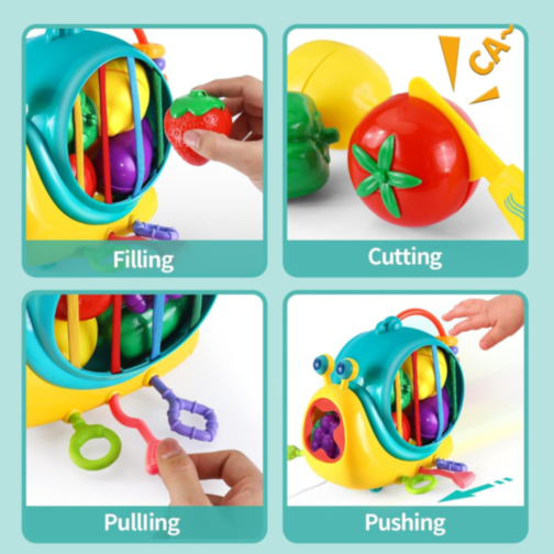Melc Interactiv cu Fructe și Legume – Dezvoltare Sensorială pentru Copii