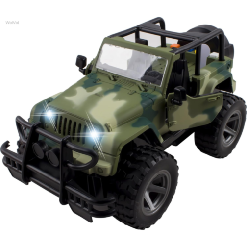 Mașină de Jucărie Jeep Off-Road Militar 1:16 cu Sunete, Lumini și Uși Mobile