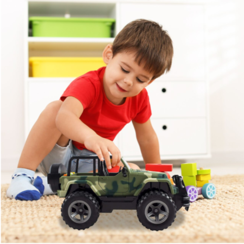 Mașină de Jucărie Jeep Off-Road Militar 1:16 cu Sunete, Lumini și Uși Mobile