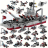 Set de Construcție Navă de Război 8 în 1 – 554 Piese și 2 Figurine Incluse