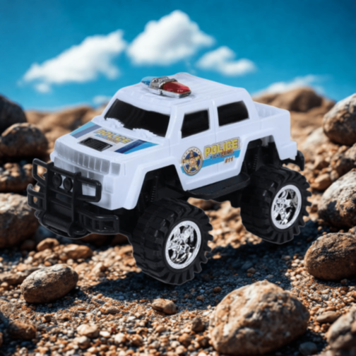 Mașină Poliție Monster Truck cu Roți Mari (culoare aleatorie)