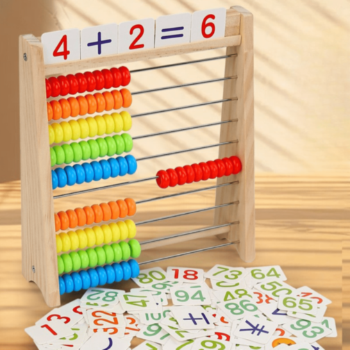Abac din Lemn Colorat cu Cifre și Operații