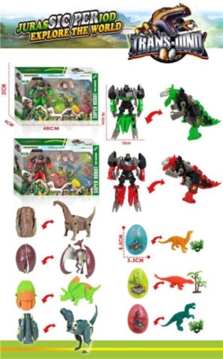 Set Robot, 4 Dinozauri și 3 Ouă Transformeri