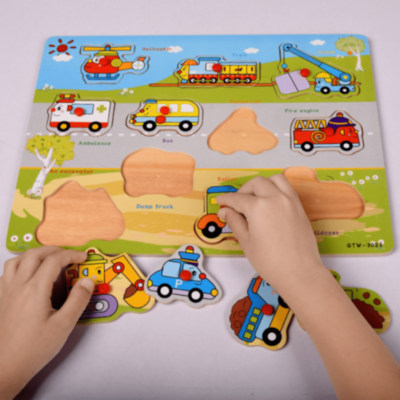Puzzle Transport Din Lemn – Vehicule Colorate | image