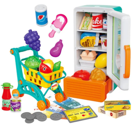 Set Interactiv Frigider și Coș de Cumpărături – Lumini și Sunete (culoare aleatorie)