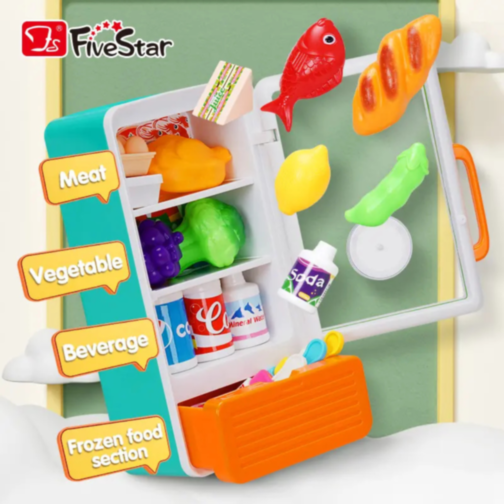 Set Interactiv Frigider și Coș de Cumpărături – Lumini și Sunete (culoare aleatorie)