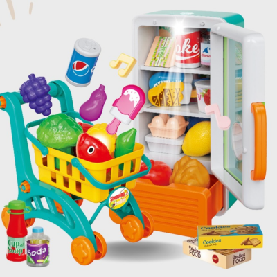 Set Interactiv Frigider și Coș de Cumpărături – Lumini și Sunete (culoare aleatorie) | image