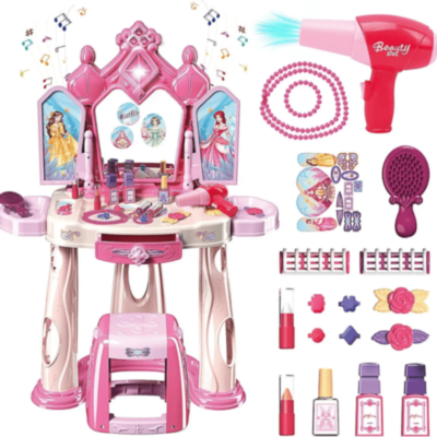 Masă Machiaj Jucărie cu Oglindă și Accesorii | image