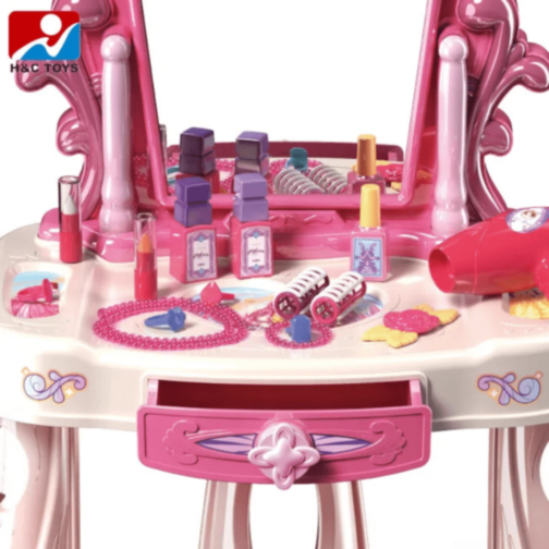 Masă Machiaj Jucărie cu Oglindă și Accesorii