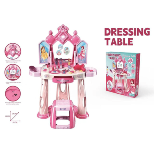 Masă Machiaj Jucărie cu Oglindă și Accesorii
