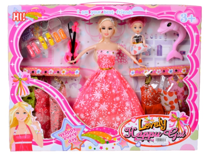 Barbie cu Fiica, Vioară și 6 Ținute 