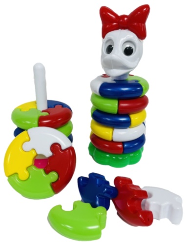 Piramida Puzzle Rățușca Multicoloră, 28cm 