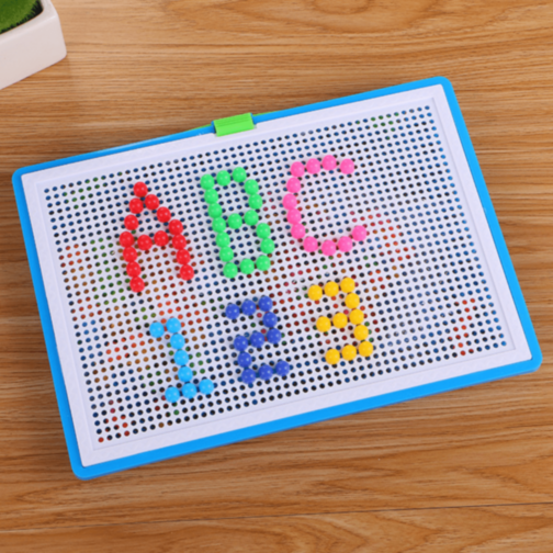 Puzzle Mozaic Ciupercuțe Montessori Colorate cu Planșă (culoare aleatorie)