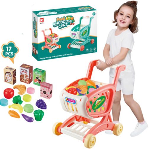 Cărucior de Cumpărături Supermarket cu Produse Alimentare