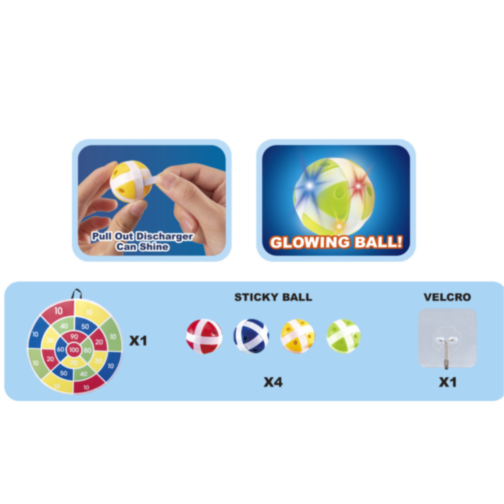 Set Darts cu Lumină și Bile Lipicioase – Throwing Set