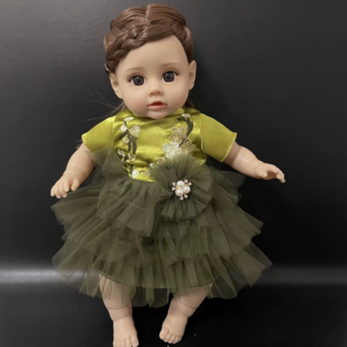 Păpușă Reborn Interactivă de 35 cm cu Corp Textil și Voce 