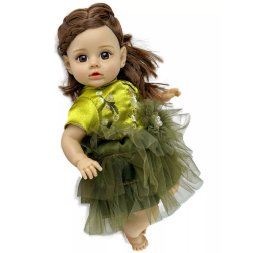 Păpușă Reborn Interactivă de 35 cm cu Corp Textil și Voce 