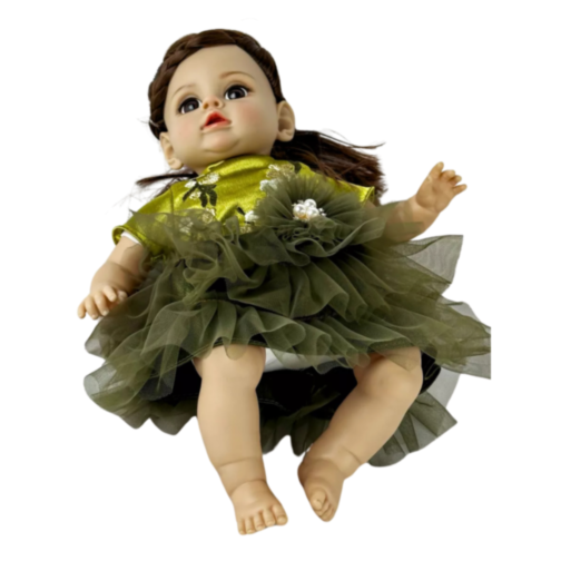 Păpușă Reborn Interactivă de 35 cm cu Corp Textil și Voce 