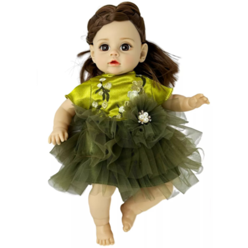 Păpușă Reborn Interactivă de 35 cm cu Corp Textil și Voce 