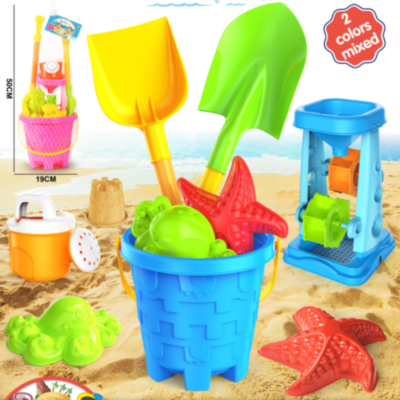 Set Jucării de Plajă cu Găletușă, Roată de Nisip și 7 Piese – Modele Colorate | image