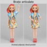 Păpușă articulată de 29 cm cu accesorii pentru coafat