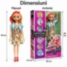 Păpușă articulată de 29 cm cu accesorii pentru coafat