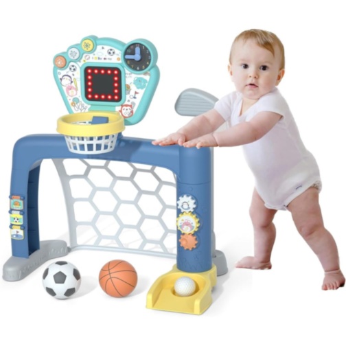 Set sportiv 3 în 1 pentru copii mici - Baschet, Fotbal și Golf 