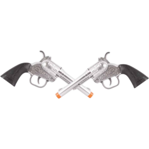 Set 2 Revolvere Cowboy cu Tocuri și Insignă