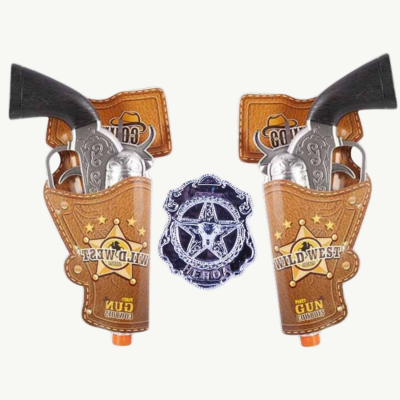 Set 2 Revolvere Cowboy cu Tocuri și Insignă | image