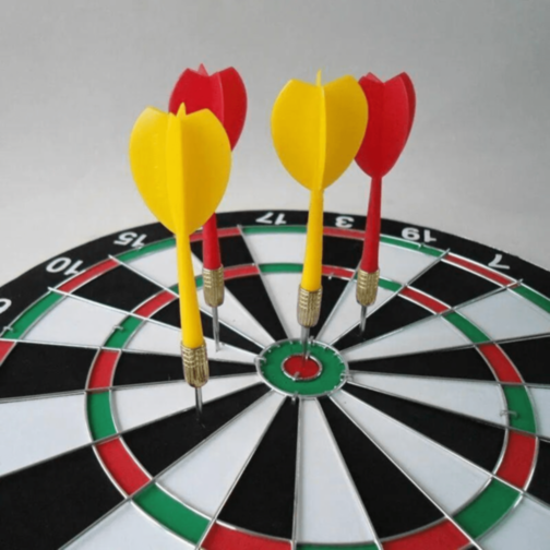 Set Darts Cu Două Fețe și 6 Săgeți Metalice
