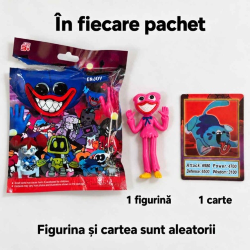Figurină surpriză Huggy Wuggy cu carte de colecție